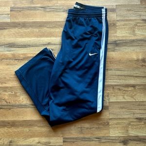 Navy with white stripe Nike track/sweat pants
